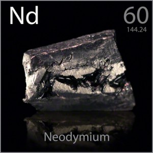 Nd釹元素圖，表示釹在永磁材料中的應用