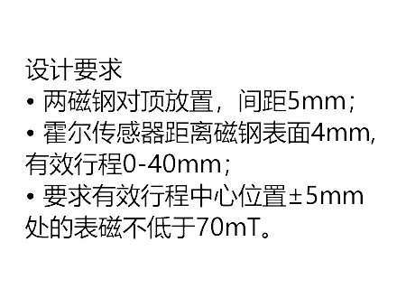 磁性傳感器用磁鋼設(shè)計(jì)要求，對(duì)磁鋼間距、霍爾等提出了具體參數(shù)要求